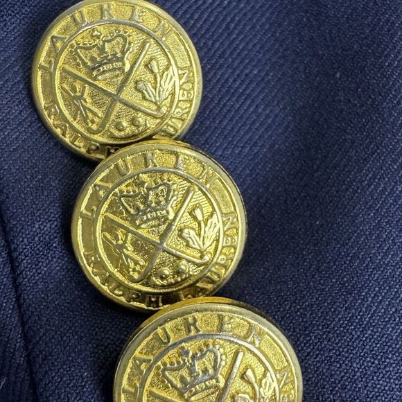 Vintage Lauren Ralph Lauren Single Breasted Blazer 44XL Wool Crest Gold Button - Picture 5 of 12